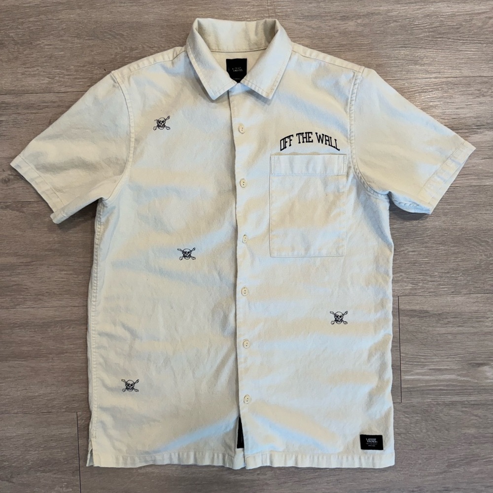 Vans Men's Casual White Button Down Shirt